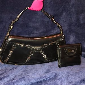 Black Dior purse and wallet